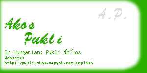 akos pukli business card